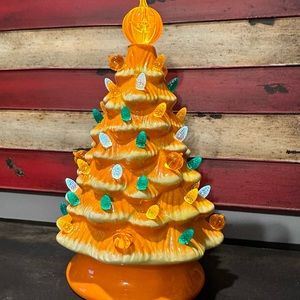 LAST CHANCE. Goes away at end of November NOSTALGIC LIGHTED CERAMIC HOLIDAY TREE